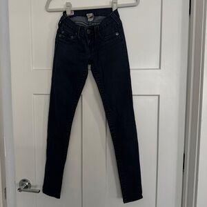 Size 24 True Religion dark blue skinny jeans